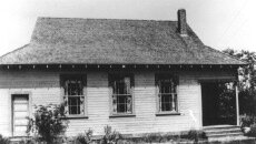 Old japan kindergarten building from side, circa 1930s or early 40s